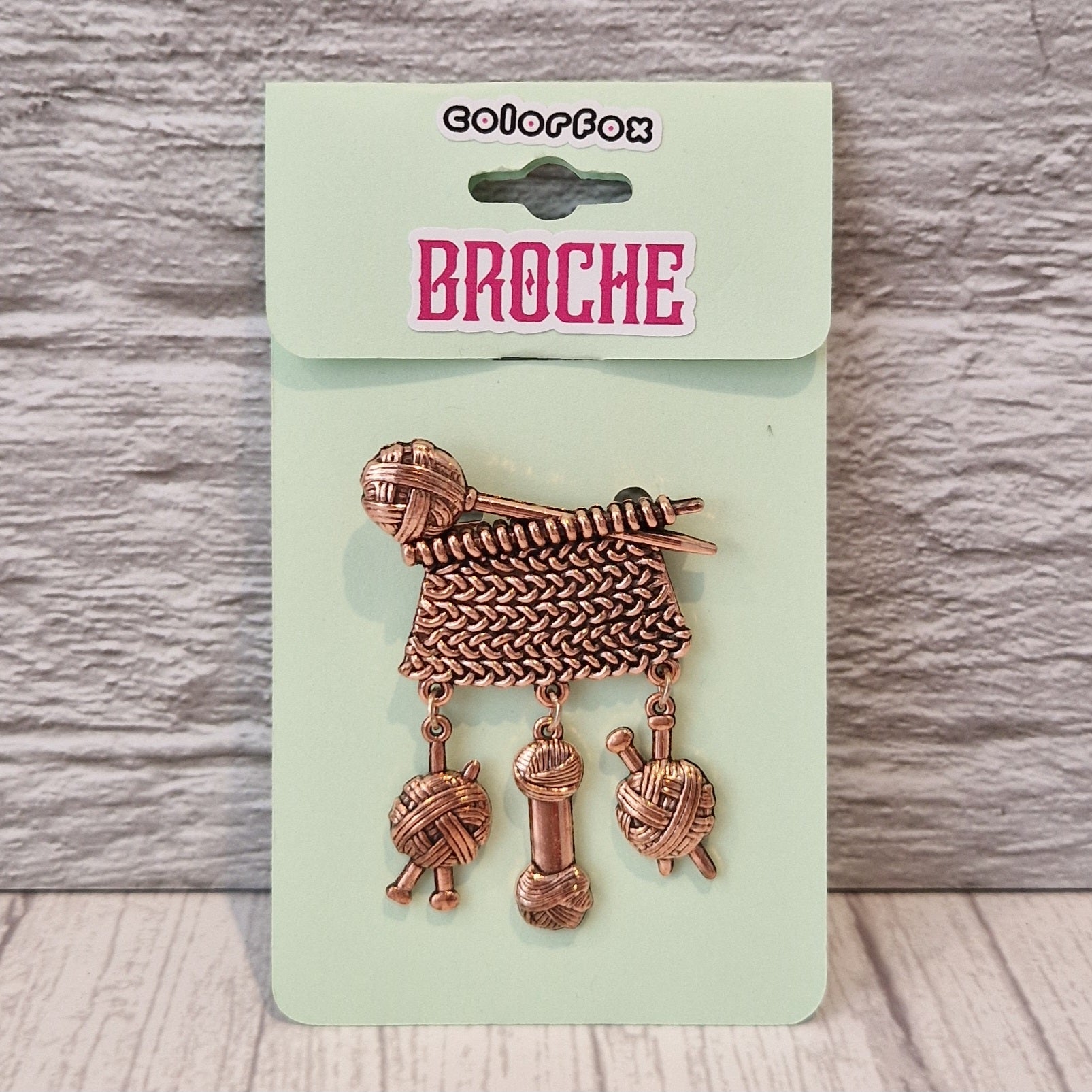 Broche breiwerk roségoud - Colorfox