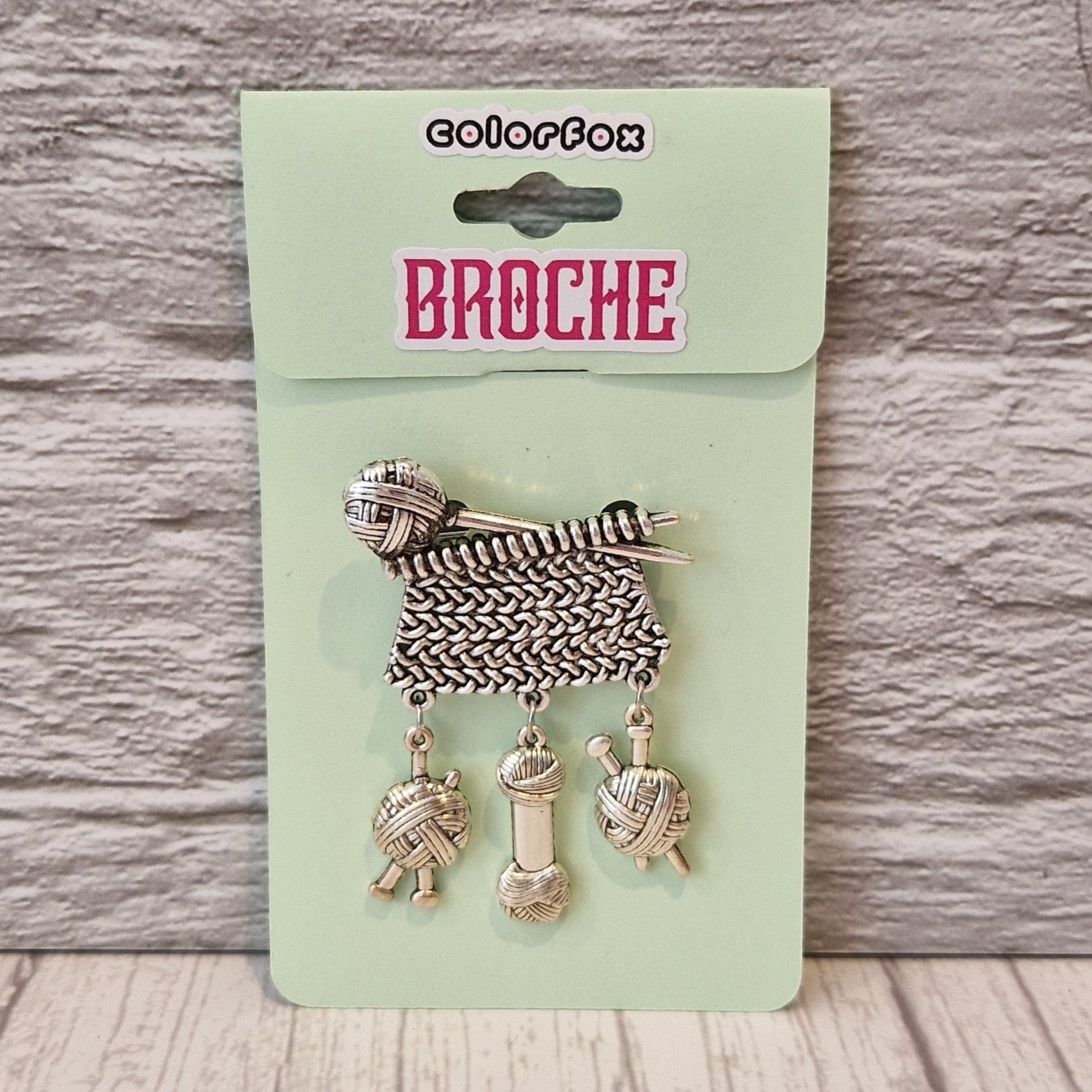 Broche breiwerk zilver - Colorfox