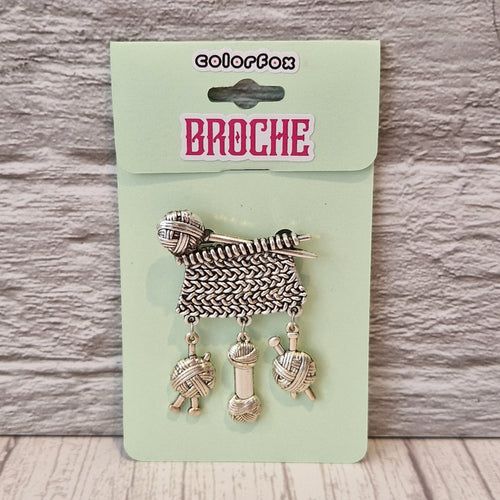 Broche breiwerk zilver - Colorfox