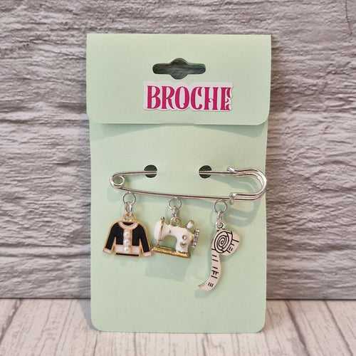 Broche naaien zwart/wit - Colorfox