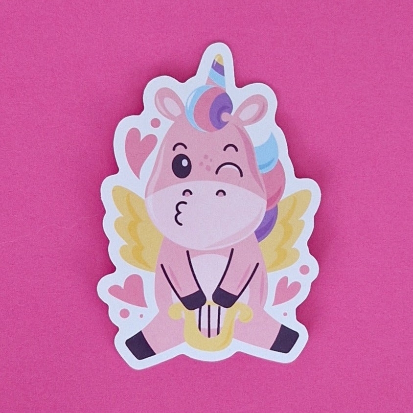 Losse sticker 'Cupid Unicorn' - Colorfox