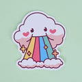 Losse sticker 'Cloudy Rainbow' - Colorfox