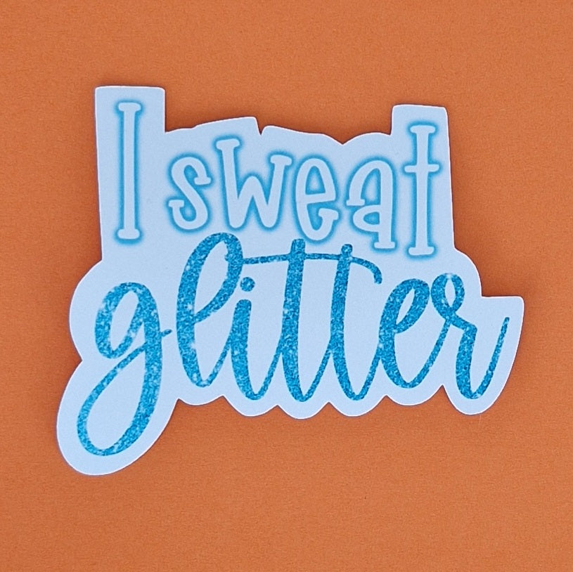 Losse sticker 'I Sweat Glitter' - Colorfox