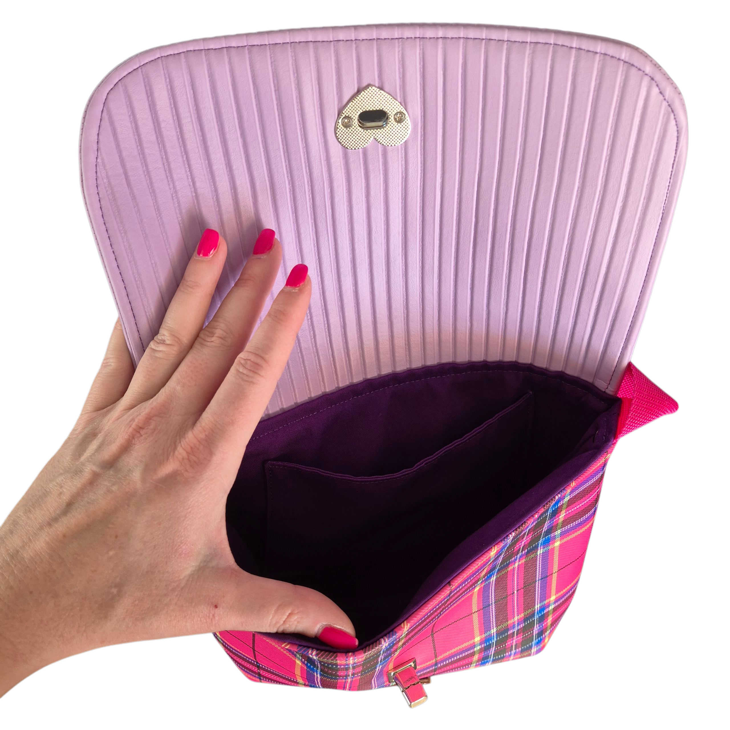 Schoudertas Pink Plaid - Colorfox