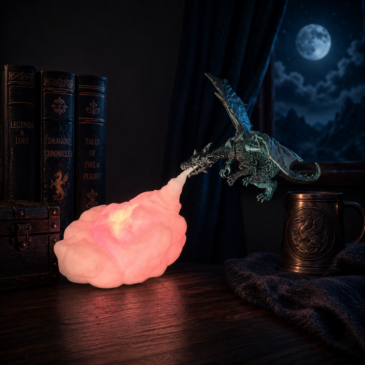 Dragon Breath Lamp (zwart-groen) - Colorfox